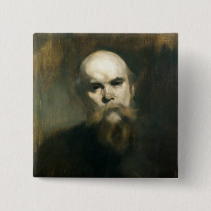 Portret van Paul Verlaine 1890 Vierkante Button 5,1 Cm