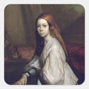 Portret van Pauline Ono Vierkante Sticker