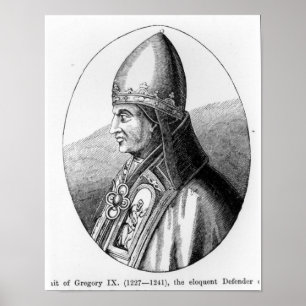 Portret van Paus Gregory IX Poster