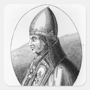Portret van Paus Gregory IX Vierkante Sticker