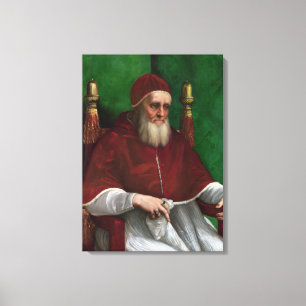 Portret van Paus Julius II (door Rafaël) Canvas Afdruk