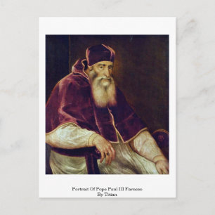 Portret van paus Paul III. Farnese van Titian Briefkaart