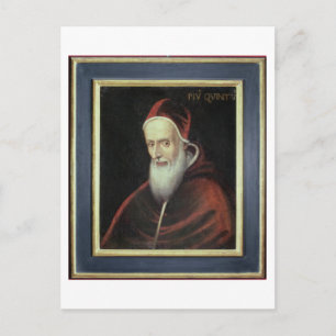 Portret van paus Pius V (1504-72) (olie op doek) Briefkaart