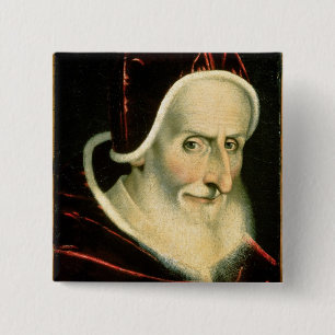 Portret van paus Pius V   1576-80 Vierkante Button 5,1 Cm