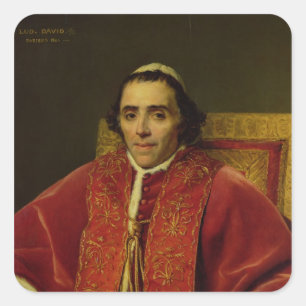Portret van paus Pius VII, 1805 Vierkante Sticker