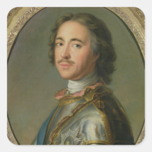 Portret van Peter de Grote Vierkante Sticker
