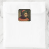 Portret van Petrarch Vierkante Sticker (Tas)