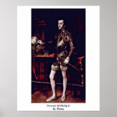 Portret van Philip II door Titiaan Poster (Voorkant)