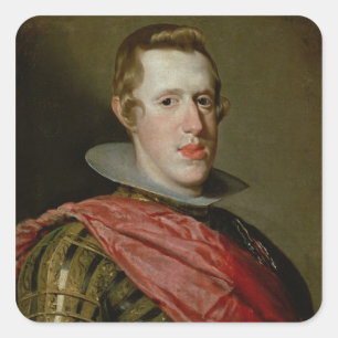 Portret van Philip IV in Armor, 1628 Vierkante Sticker
