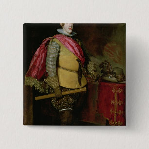 Portret van Philip IV van Spanje Vierkante Button 5,1 Cm