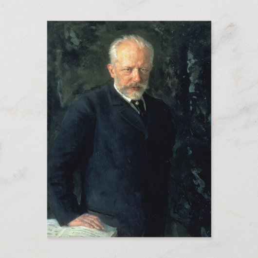 Portret van Piotr Ilyich Tchaikovsky Briefkaart (Voorkant)