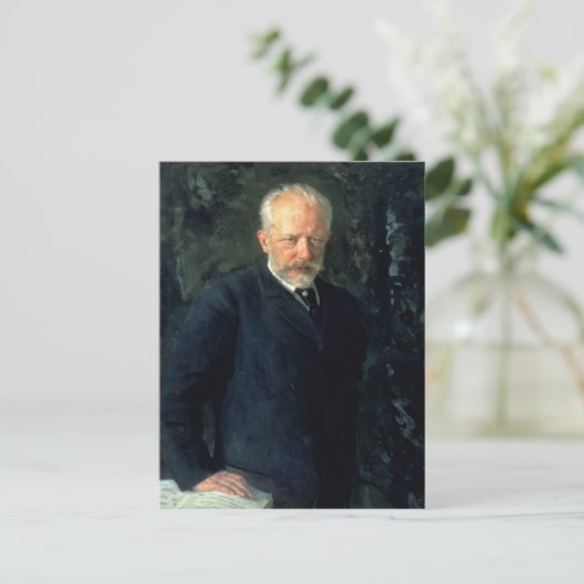 Portret van Piotr Ilyich Tchaikovsky Briefkaart (Staand voorkant)