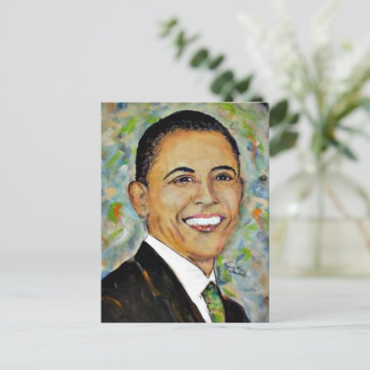 Portret van president Obama (2008) Briefkaart (Staand voorkant)