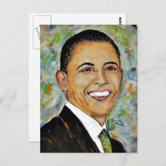 Portret van president Obama (2008) Briefkaart (Voorkant / Achterkant)