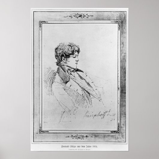 Portret van Prins Otto von Bismarck, 1834 Poster (Voorkant)