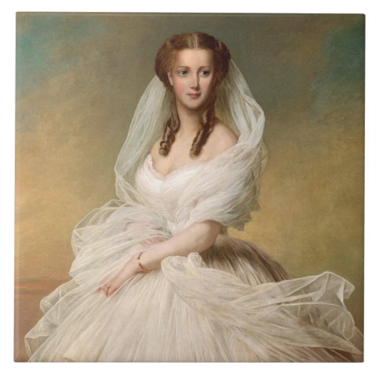 Portret van prinses Alexandra Tegeltje (Voorkant)