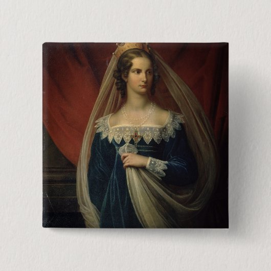 Portret van prinses Charlotte von Preussen Vierkante Button 5,1 Cm (Voorkant)
