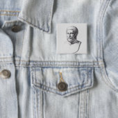 Portret van Pythagoras Vierkante Button 5,1 Cm (In situ)