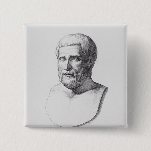 Portret van Pythagoras Vierkante Button 5,1 Cm (Voorkant)