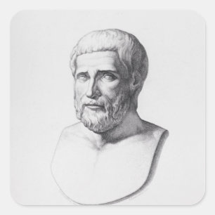 Portret van Pythagoras Vierkante Sticker