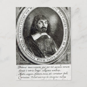 Portret van Rene Descartes, 1644 Briefkaart