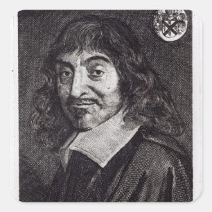 Portret van Rene Descartes Vierkante Sticker