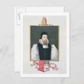 Portret van Richard Cox (1500-81) bisschop van Ely Briefkaart (Voorkant / Achterkant)