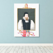 Portret van Richard Cox (1500-81) bisschop van Ely Canvas Afdruk (Insitu (Houten vloer))
