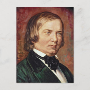 Portret van Robert Schumann Briefkaart