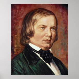 Portret van Robert Schumann Poster