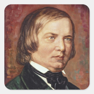 Portret van Robert Schumann Vierkante Sticker