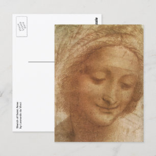Portret van Saint Anne door Leonardo da Vinci Briefkaart