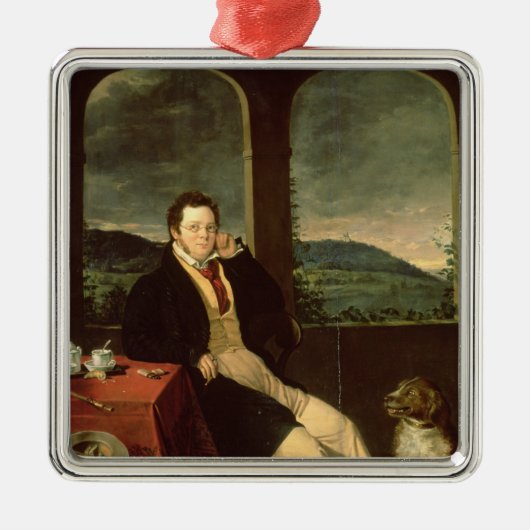 Portret van Schubert Metalen Ornament (Voorkant)