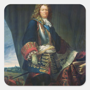 Portret van Sebastien le Prestre de Vauban Vierkante Sticker