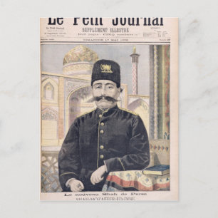 Portret van Shah Mozzafer-ed-Din Briefkaart