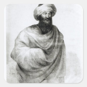 Portret van Sheikh Ibrahim of Johann Ludwig Vierkante Sticker