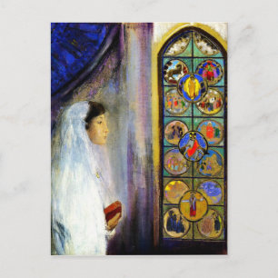 Portret van Simone Fayet in de Heilige Communie Briefkaart