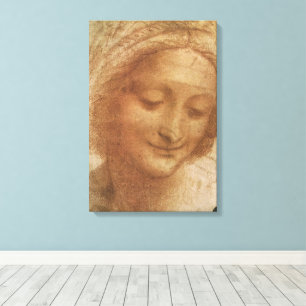 Portret van Sint Anna-studie van Leonardo da Vinci Canvas Afdruk