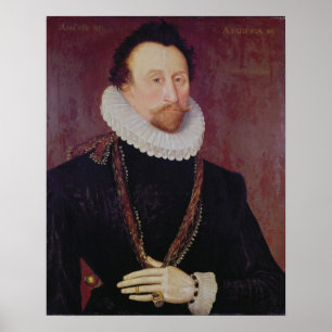 Portret van Sir John Hawkins 1581 Poster