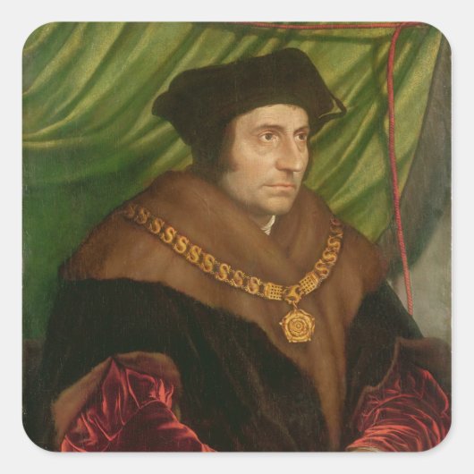 Portret van Sir Thomas More Vierkante Sticker (Voorkant)
