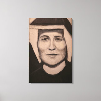 Portret van St. Faustina Kowalska Canvas Afdruk