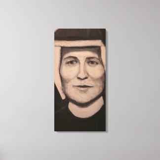 Portret van St. Faustina Kowalska Canvas Afdruk