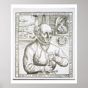 Portret van Theothrastus Paracelsus (1493-1541), c Poster