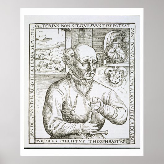 Portret van Theothrastus Paracelsus (1493-1541), c Poster (Voorkant)