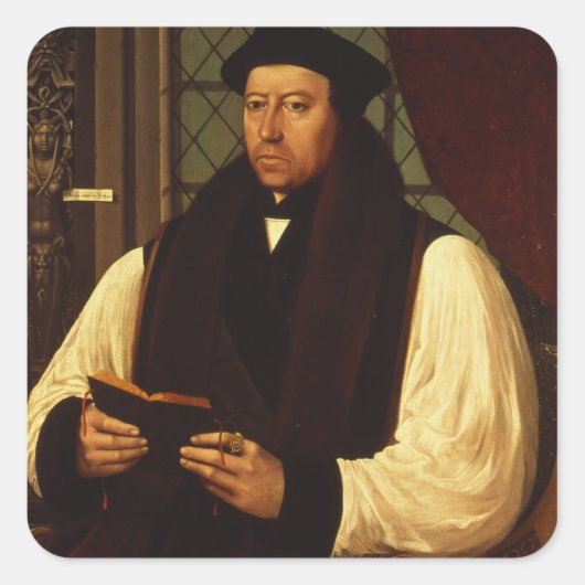 Portret van Thomas Cranmer 1546 Vierkante Sticker (Voorkant)