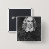 Portret van Thomas Hobbes Vierkante Button 5,1 Cm (Voorkant /achterkant)