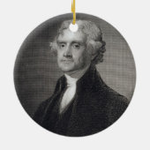 Portret van Thomas Jefferson, gegraveerd door Henr Keramisch Ornament (Achterkant)
