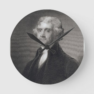 Portret van Thomas Jefferson, gegraveerd door Henr Ronde Klok