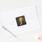 Portret van Thomas Jefferson Vierkante Sticker (Envelop)