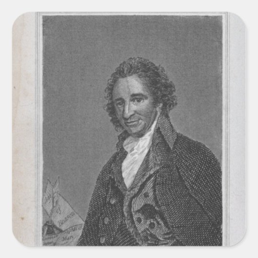 Portret van Thomas Paine van Volume I Vierkante Sticker (Voorkant)